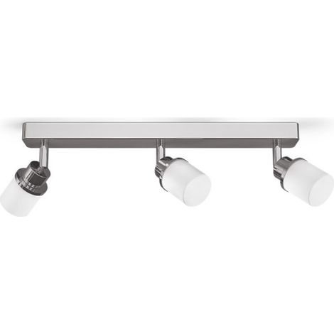 Lampadario faretti LINN III plafoniera/applique  vetro opalino/cromo 230V G9 LED 3x3W IP44