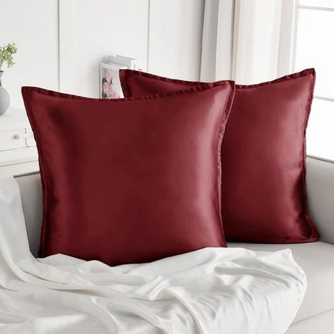 Taie Oreiller - Satin Microfibre - 65x65 cm - Pour Cheveux et Peau Sensible - Lot de 2 (1/5)