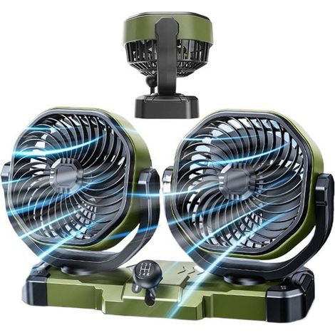 Ventilatore per auto con funzione aria fredda, ruotabile a 360°, silenzioso. Ventilatore plug-and-play per SUV, camper, camion, roulotte, trattori, viaggi, shopping. (1/5)