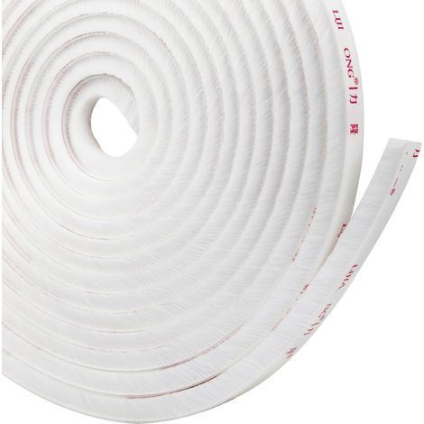 Self-adhesive brush strip, windproof and dustproof, for windows and sliding doors, 10m x 9mm x 9mm, white (1/5)