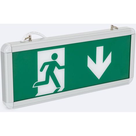 Luz Emergencia LED Superficie/Colgante 60lm Permanente con Cartel Una Cara 3 W