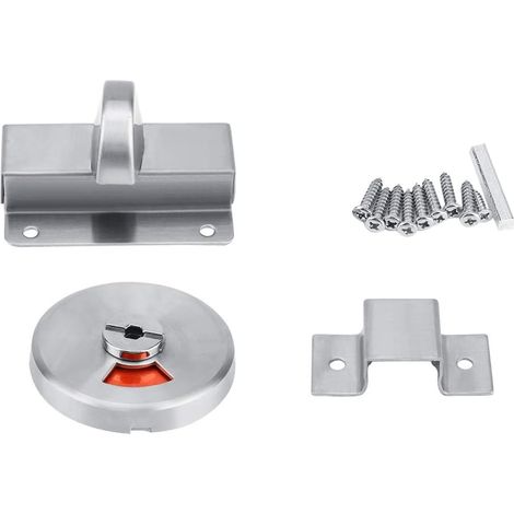 Verrou de porte indicateur pêne dormant toilettes acier inoxydable 201 (1/5)