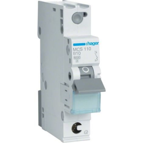 HAGER MCS110 C-TYPE 1P 1 MODULE (S) CIRCUIT BREAKER - CIRCUIT BREAKERS (25 - 60 °C, -25 - 80 °C)