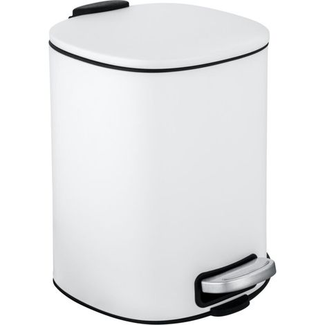 Poubelle ALASSIO, avec pédale et fonction Easy-Close, 5 L, blanc, (1/5)