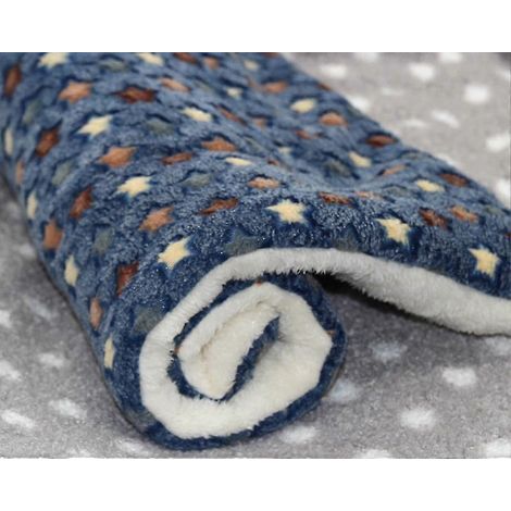 Tapis épais et chaud pour chats et chiens (étoiles bleues, taille S)