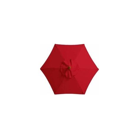 Housse de rechange pour parasol, 6 baleines, 2 m, imperméable, anti-UV, tissu de rechange, rouge (1/4)