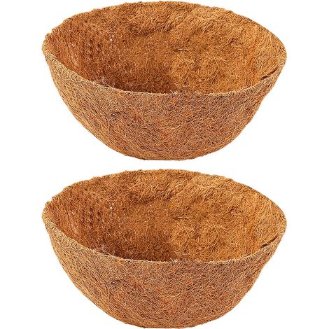 2 x replacement coconut inserts, diameter 20 cm, round coconut inserts for natural basket, hanging planter, diameter 20 cm (1/5)