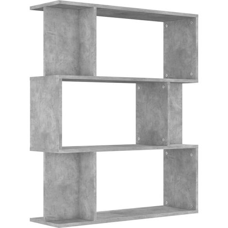 Estantería madera contrachapada gris hormigón 80x24x96cm vidaXL
