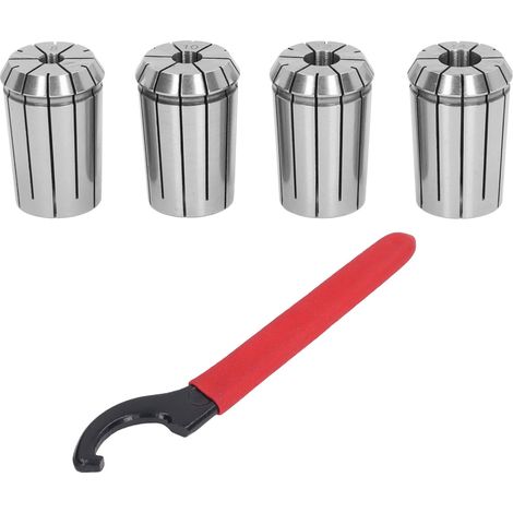 Jeu de 4 pinces 8 10 12 14 mm en acier à ressort pour fraisage et tournage CNC, livré avec clé
