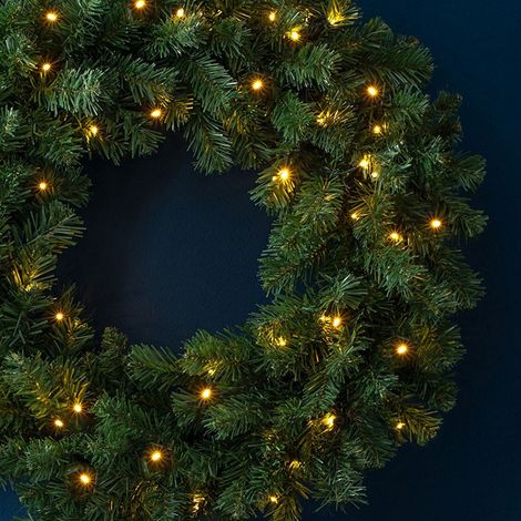 Guirlande De Noël En Pvc - 40 Cm - Décor Intérieur Et Extérieur - Pour Porte Cheminée Ou Mur - 1 Pièce (1/5)