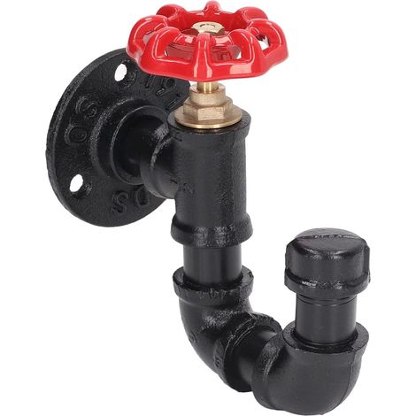 Appendiabiti da parete in stile industriale a forma di tubo, gancio appendiabiti decorativo in ferro rétro, per la casa, il soggiorno, l'ufficio e la veranda.
