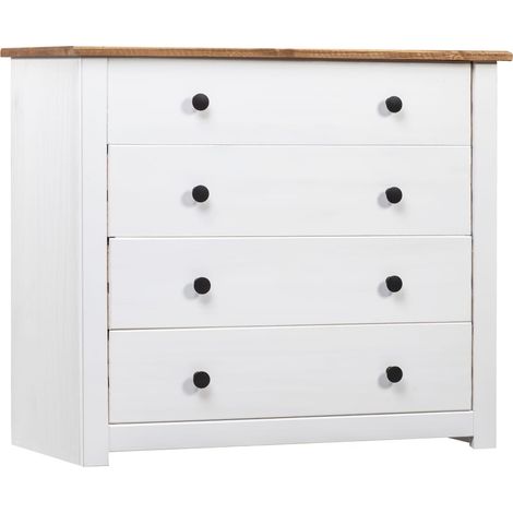 Beistellschrank Weiß 80×40×73 cm Panama-Kiefer