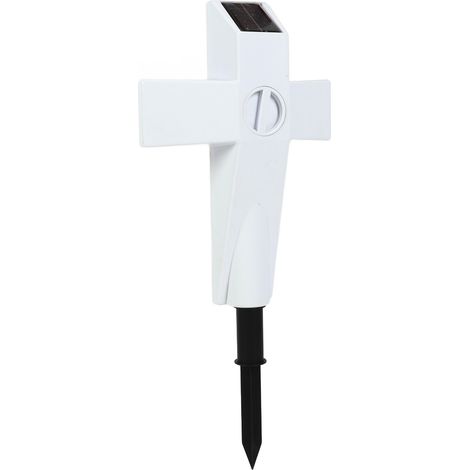 Solarbetriebenes LED-beleuchtetes Kreuz für Grabsteine und Grabdekoration (1/5)