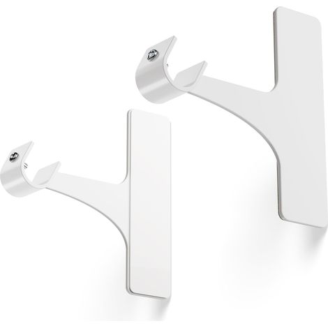 Support Tringle Rideaux sans Perçage pour Coffre Volet Roulant - Fixation Autocollante, Convient aux Barres 19-28 mm, Lot de 2, Métal Résistant, Installation Facile