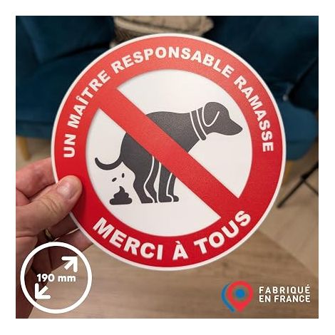 Dog Poop Prohibition Sign – Round Ø190 mm Dog Poo Sign Rigid (1/4)