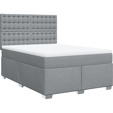 Maison Exclusive - Cama box spring con colchón tela gris claro 16 (1/5)