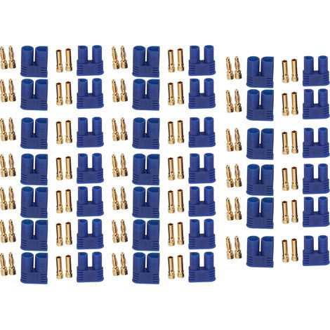 EC2-Steckverbinder, 20 Stück, Stecker/Buchse-Adapter für RC-LiPo-Akkus, 2-poliger Netzstecker für Ladegerät, Drohne, Auto (1/5)