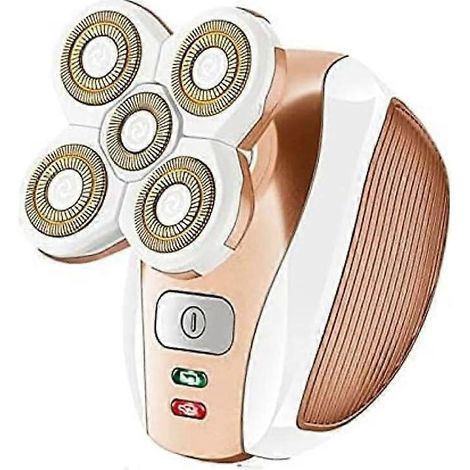 Rasoir électrique pour jambes (doré) pour femmes - Rasoir rechargeable et indolore pour jambes, visage, lèvres, corps et aisselles - Tondeuse maillot sans fil pour femmes (1/5)