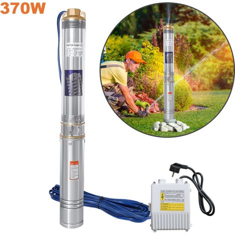 Hengda Pompa per Pozzi Profondi 0.37 KW 92MM. Pompa per Acqua Sommersa da 4000L per Ora con Cavo 20M (1/5)
