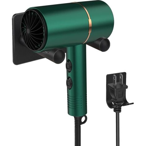 Supporto universale per asciugacapelli in acciaio inox senza foratura - Staffa per asciugacapelli da parete - Staffa per asciugacapelli da parete - Staffa adesiva - Staffa universale con (1/4)
