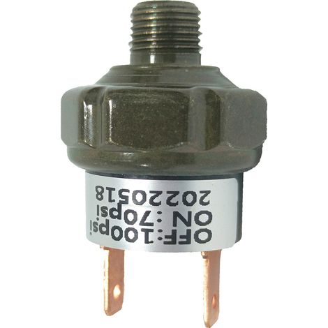 Interruptor de presión montado en tanque, rosca NPT de 1/4" 145-175 PSI / rosca NPT de 1/8" 70-100 PSI, 12/24 V, para compresor de aire/bocina neumática de tren (1/5)