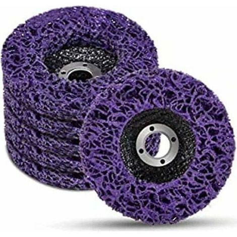 Lot de 5 Violet Disques de Nettoyage,Disque abrasif de ponceuse,115 x 22 mm Disque Meuleuse Pour Traitement de Surface Peinture Disque Abrasif pour Meuleuse D'angle, (1/4)