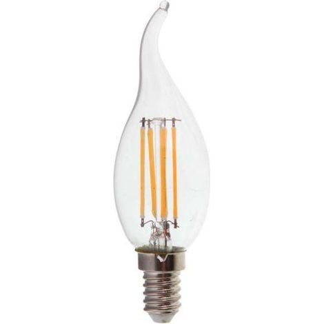 Bombilla LED V-TAC E14 de 4 W con filamento de llama de vela, blanco natural (1/5)