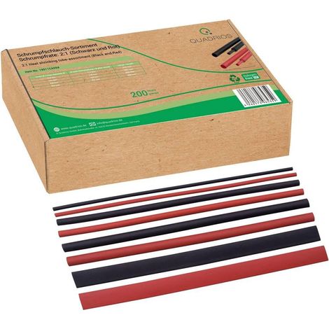 Fundas termorretráctiles negras Quadrios 200 mm polietileno
