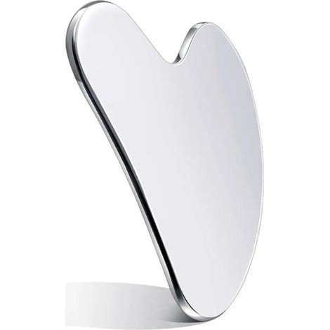 Pierre de Gua Sha en métal - Grattoir Gua Sha en acier inoxydable - Grattoir Gua Sha - Incassable - Outil de massage - Relaxation - Massage Gua Sha - Incassable - Plaque Gua Sha - Avec sac de rangemen (1/5)