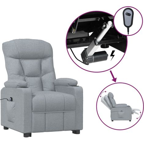 Maison Exclusive - Relaxsessel Elektrisch Hellgrau Stoff