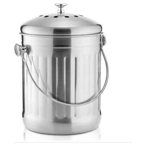 Bac à Compost pour comptoir de Cuisine, Seau à Compost d'intérieur en Acier Inoxydable de 1,3 Gallon pour Seau à de Cuisine pour déchets Alimentaires de avec poignée de Transport