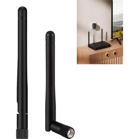 WLAN-Antenne – 2er-Pack – Schwarz – Dualband 2,4/5 GHz – 3 dBi Verstärkung – RP-SMA-Stecker – Für Router und Kamera (1/5)