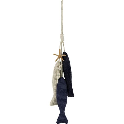 Suspension Déco Poissons en Corde "Maria" 55cm Bleu (1/2)