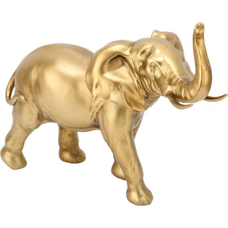 Figurine éléphant résine exquise, statue mignonne porte-bagues, support bijoux décoratif, cadeau idéal pour bureau et étagère. (1/5)