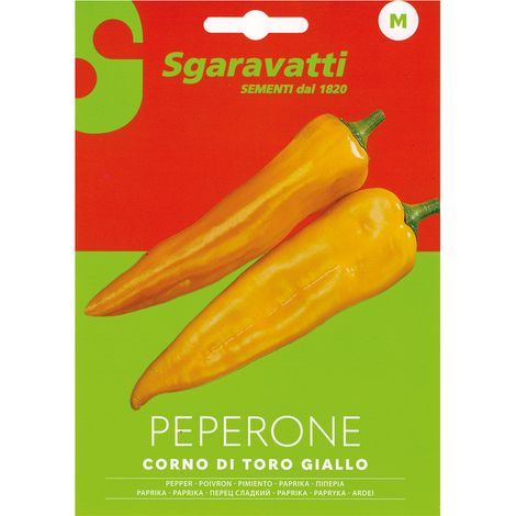 SEMI PER ORTAGGI E VEGETALI peperone corno di toro giallo Q.TA 20 peperone corno di toro giallo