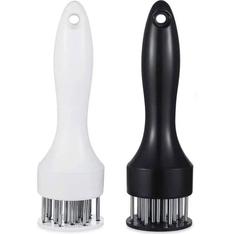 Fleischklopfer-Werkzeug mit ultrascharfen Nadelklingen aus Edelstahl, 2er-Pack Fleischklopfer-Werkzeug zum Zartmachen und Kochen von BBQ, Marinade (1/4)