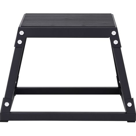 Boîte plyométrique 30 cm en acier noir antidérapant, box de saut pour cross training, HIIT et musculation des jambes (1/5)