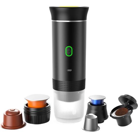 Machine à café expresso électrique portable sans fil avec USB-C, auto-chauffante, rechargeable, pour voyage, camping, camping-car, m (1/5)