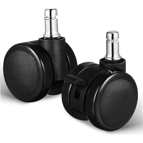 de 2 roulettes noires en polyuréthane pour meubles (1/5)