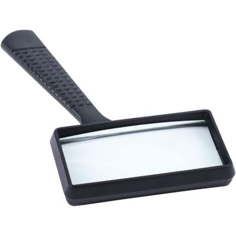 Loupe de lecture noire 15,5 x 101,7 cm avec 1 manche en plastique pour livres, documents, journaux, brochures, petits caractères et identification de bijoux (1/5)
