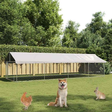 Chenil extérieur avec toit-Abri pour chien-Cage pour chien 600x200x150 cm 670647 (1/5)