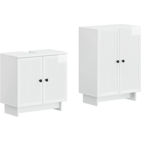 Maison Exclusive - Ensemble de 2 meubles de salle de bain EDE Blanc brillant (1/5)