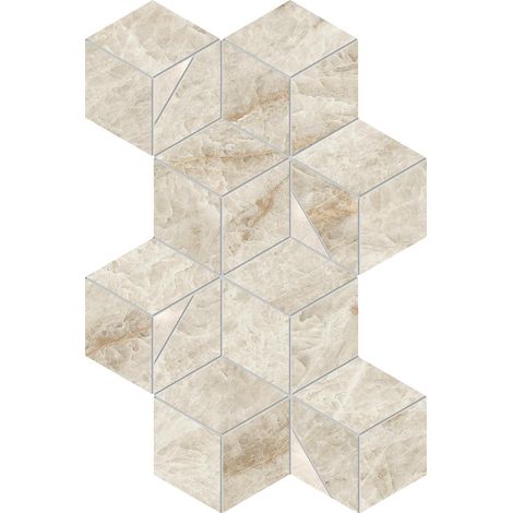 Mosaïque effet Marbre Blanc Impérial Hexa 40,3x23,3x0,9 cm Brillant Sorvella - Mur intérieur (vendu par carton de 0,56339 m²) - RO'MA CARRELAGE