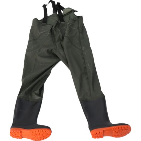 Wader imperméable pour homme, pantalon de pêche avec bottes intégrées, vert, taille 42 (1/5)
