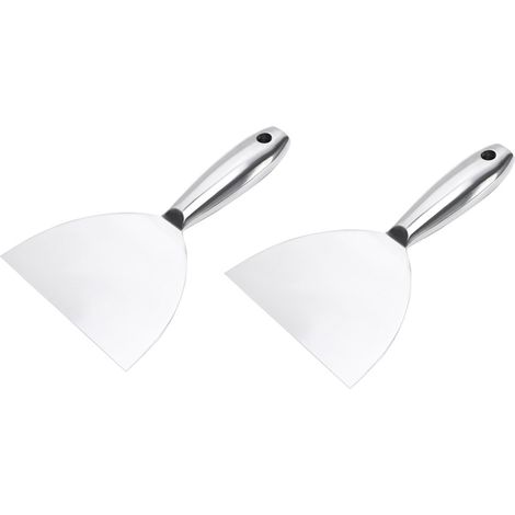 BEBUSINGOTO Couteau à mastic en acier inoxydable, couteau de nettoyage des vitres de sol de hotte de cuisine, 2 pièces (1/5)