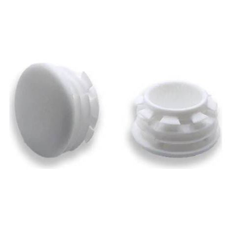 Ajile - Bouchon embout rond plat de finition BLANC pour tube de diam. 22 mm