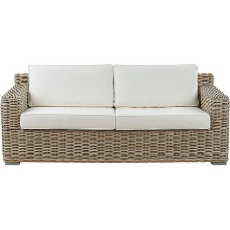 Gartensofa 2-Sitzer ARDEA Rattan Hellbraun (1/5)