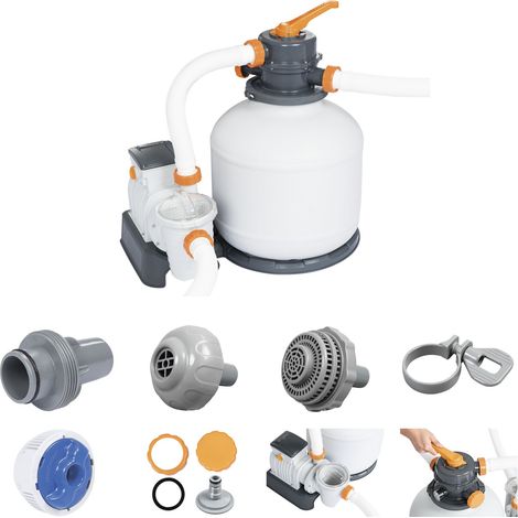 Bestway – Filtre à sable 5678 l/h pour piscines jusqu'à 42300 litres – Vanne 6 positions – Minuterie intégrée – 58497