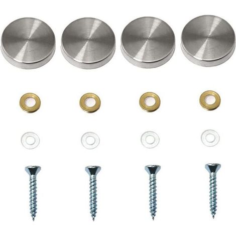 YMYNY 4 Pack Decorative Mirror Screws, Decorative Nail Caps, Polished Stainless Steel Decorative Screws for Mirrors, Glass Cabinets or Furniture (0.79 inch/20 mm) (1/4)