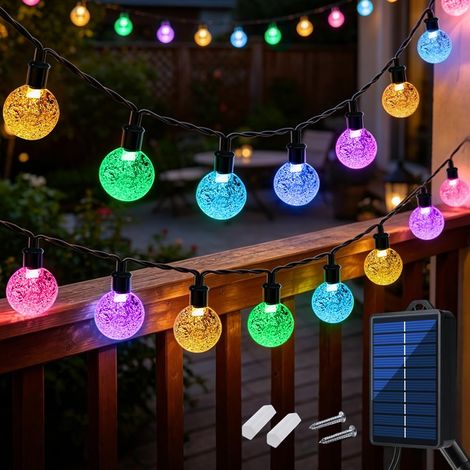Guirlande Solaire 16m 80LED IP65 étanche pour Jardin Décoration Multicolore (1/5)